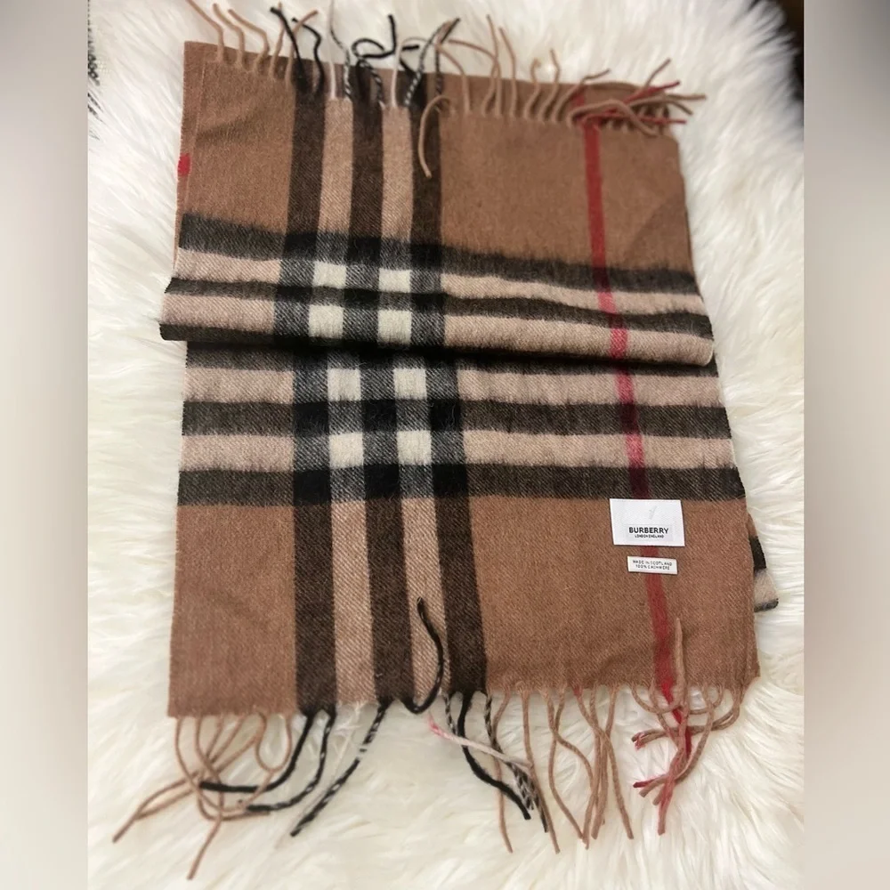 Burberry Classic Check Scarf in Brown and Tan. Excellent condition